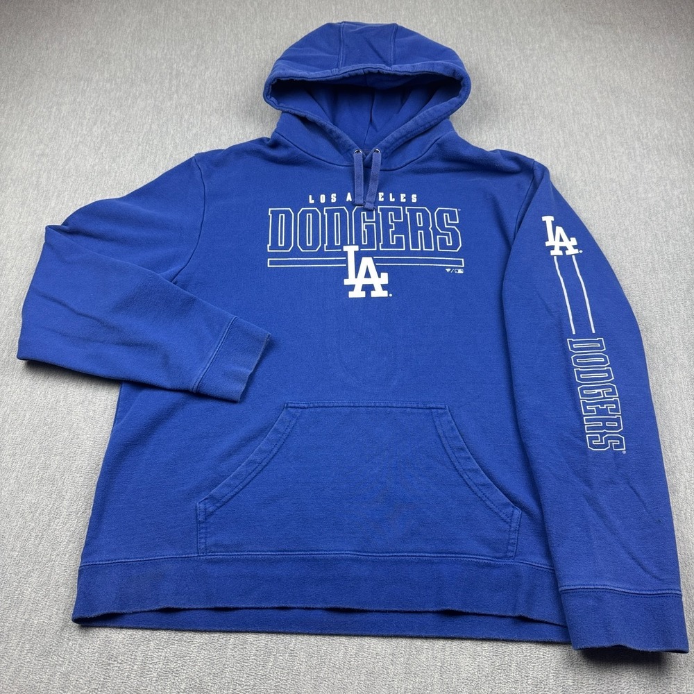 Los Angeles Dodgers Hoodie Mens 2XL XXL Blue Fanatics‎ Royal Team Front Line
